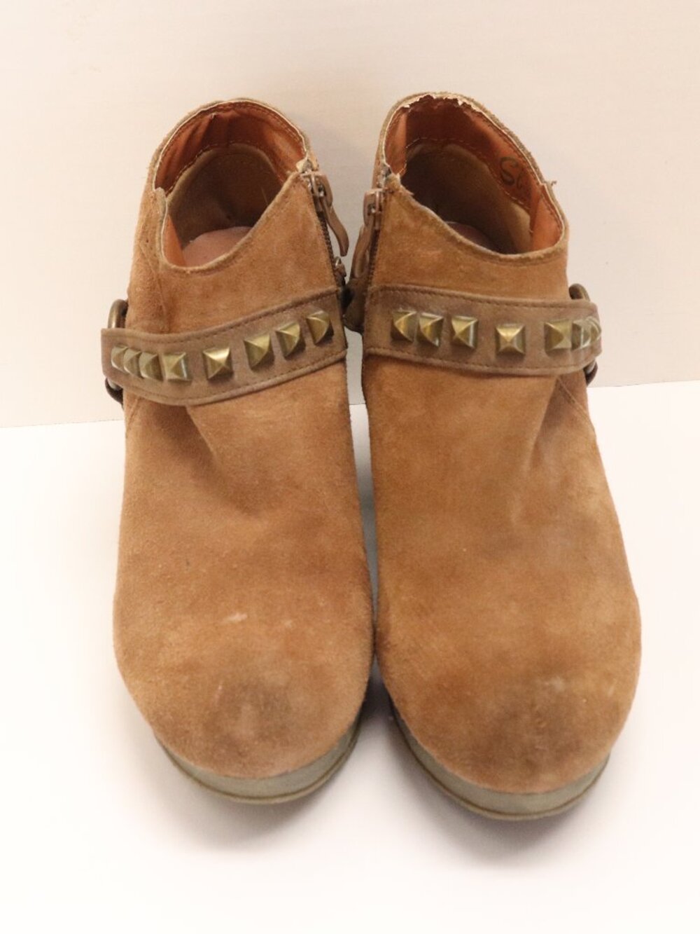 Sbicca Women's Studded Wedge Boots Brown Size 8.5